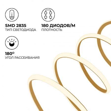 Светодиодная лента ЭКО 5м 24В 14,4Вт/м IP68 3000К Светодиодная лента ЭКО 5м 24В 14,4Вт/м IP68 3000К